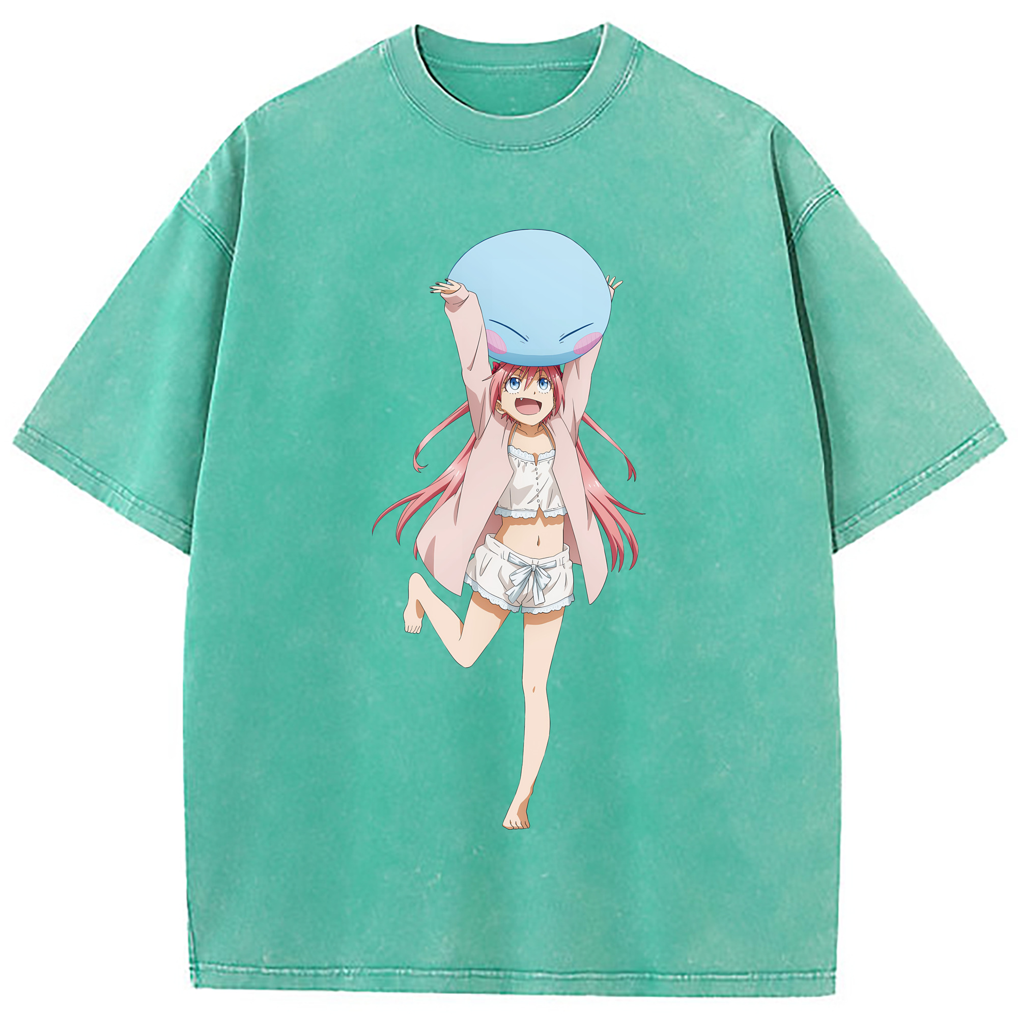 （画像用） 転スラ Regarding Reincarnated to Slime 綿100% ヴィンテージ風 半袖Tシャツ（フロントプリント）